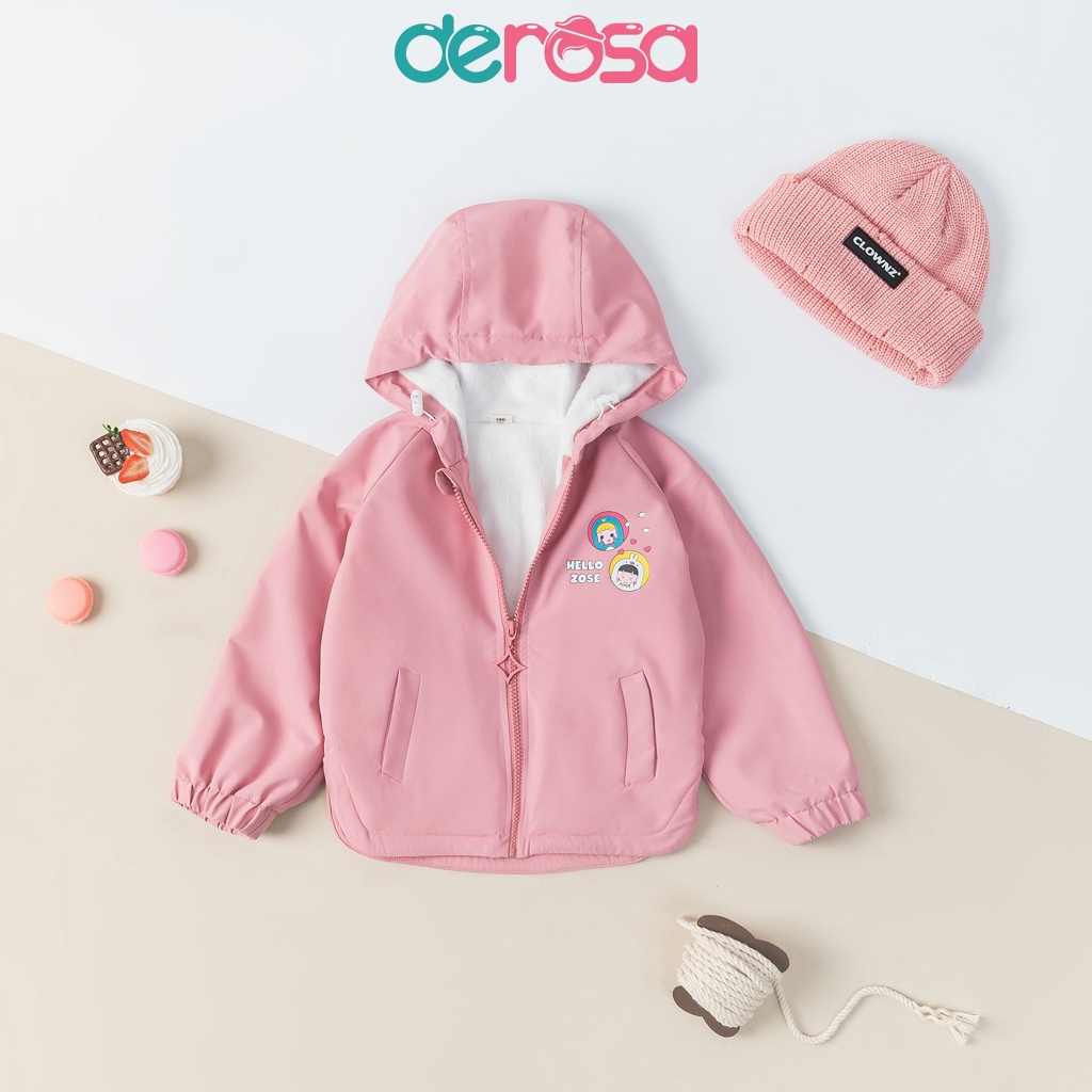 Áo khoác gió bé gái có mũ Derosa Kids cho bé từ 2 đến 6 tuổi  AWKDZ-830A