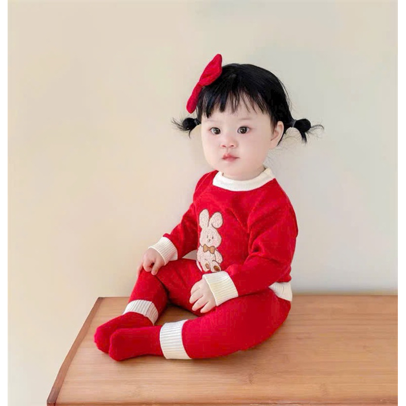 Set Bộ Len Thỏ Siu kute cho bé hàng Quảng Châu