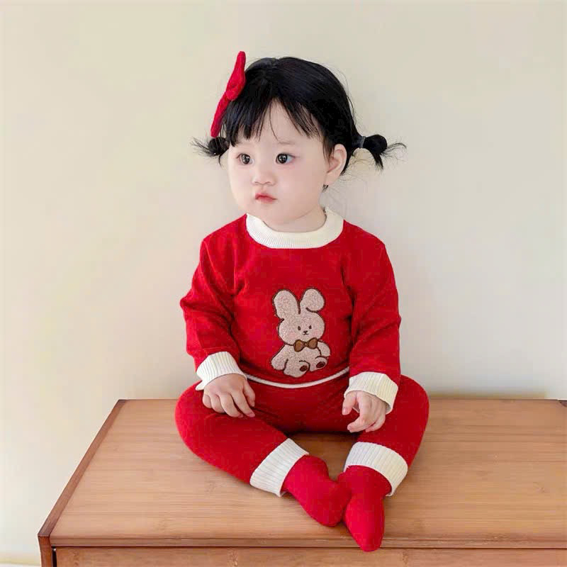 Set Bộ Len Thỏ Siu kute cho bé hàng Quảng Châu