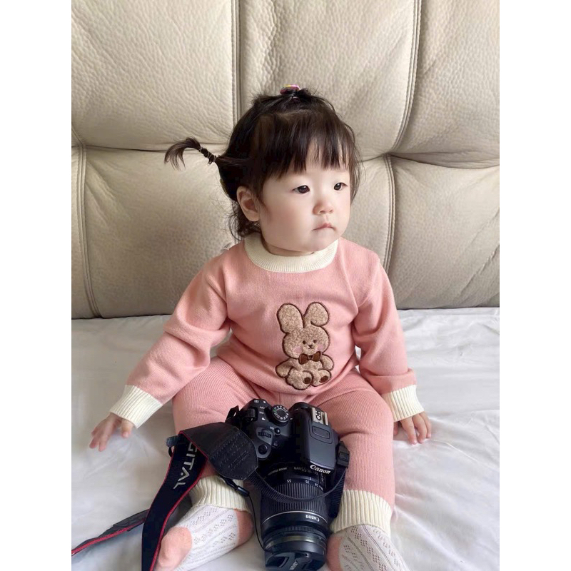 Set Bộ Len Thỏ Siu kute cho bé hàng Quảng Châu