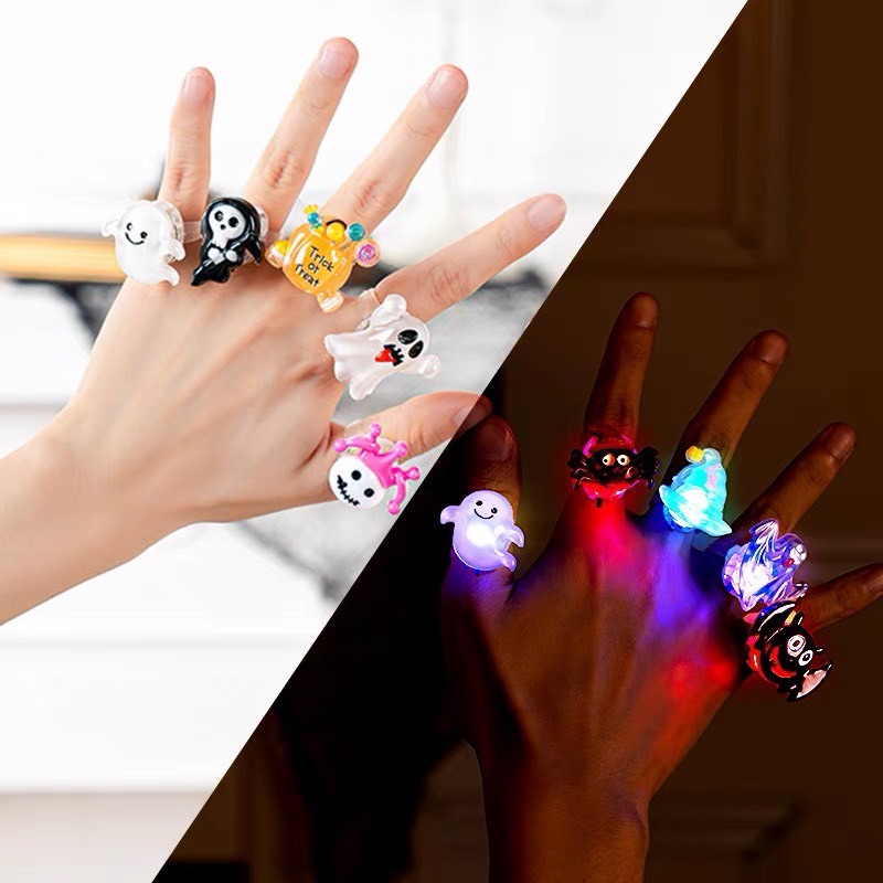 10 cái Vòng Cổ, Vòng Tay, Nhẫn Halloween phát sáng đèn led dễ thương cho bé