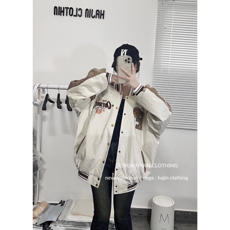 Áo khoác bomber OUTSIDERS phối da lộn