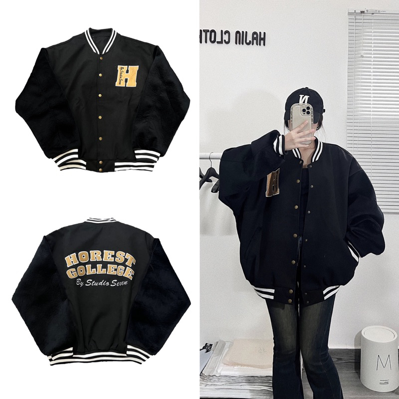 Áo khoác bomber nam nữ HOREST freesz dưới 80kg