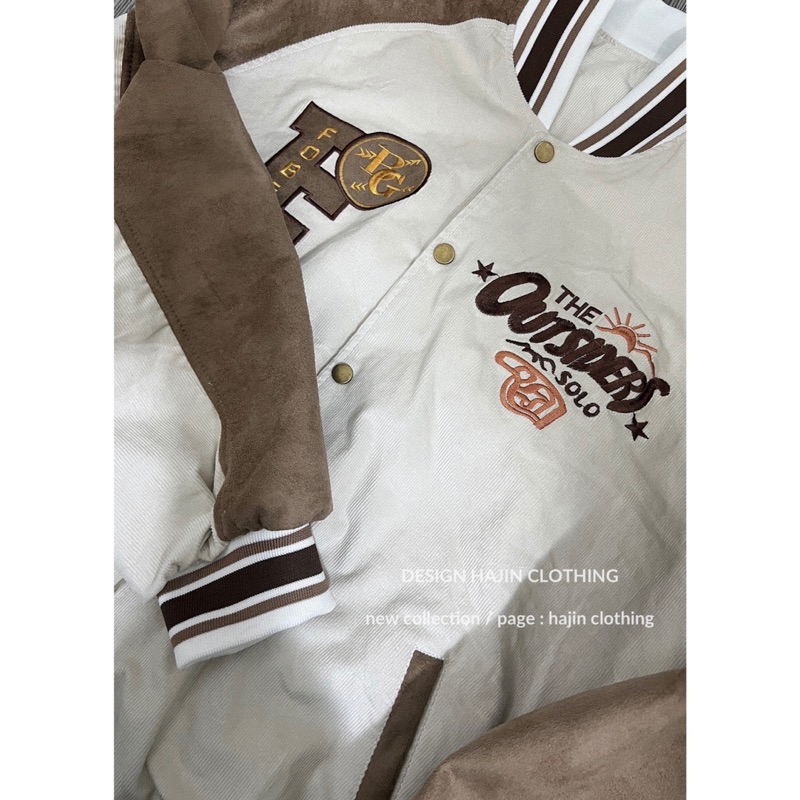 Áo khoác bomber OUTSIDERS phối da lộn