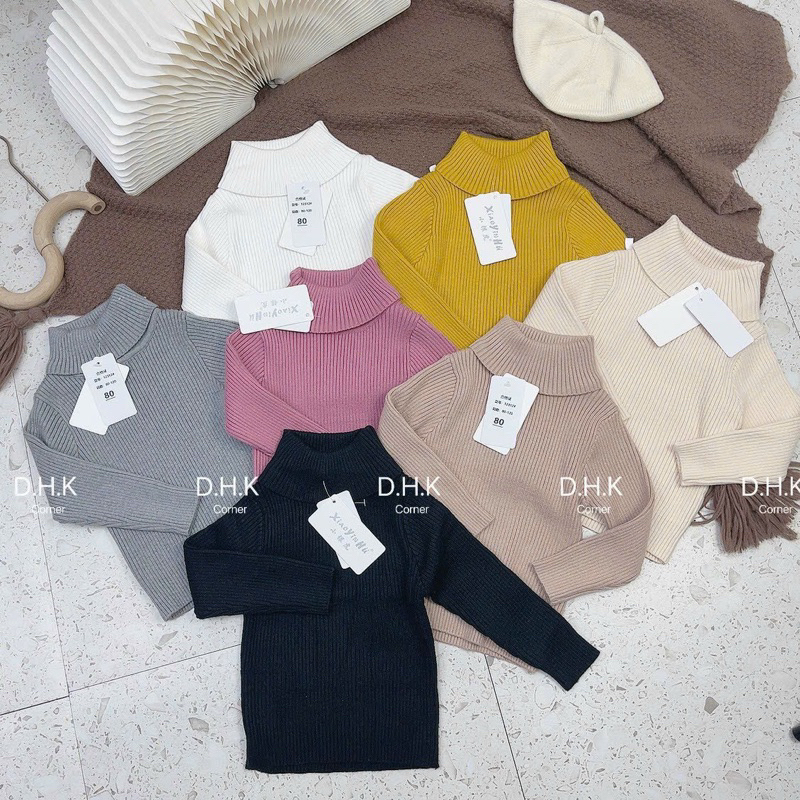Áo Len Tăm cổ lọ hàng Quảng Châu cao cấp cho bé size 80-120