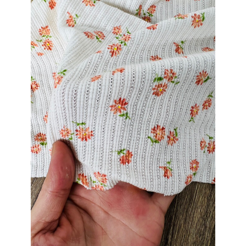 Vải thun cotton thông hơi Hàn hoa nhí màu vintage