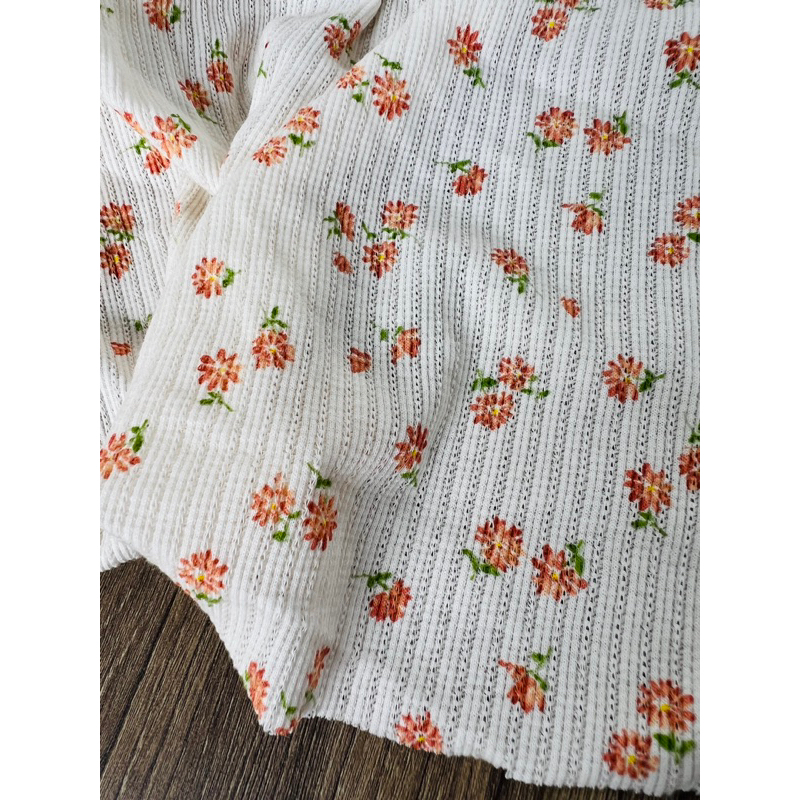Vải thun cotton thông hơi Hàn hoa nhí màu vintage