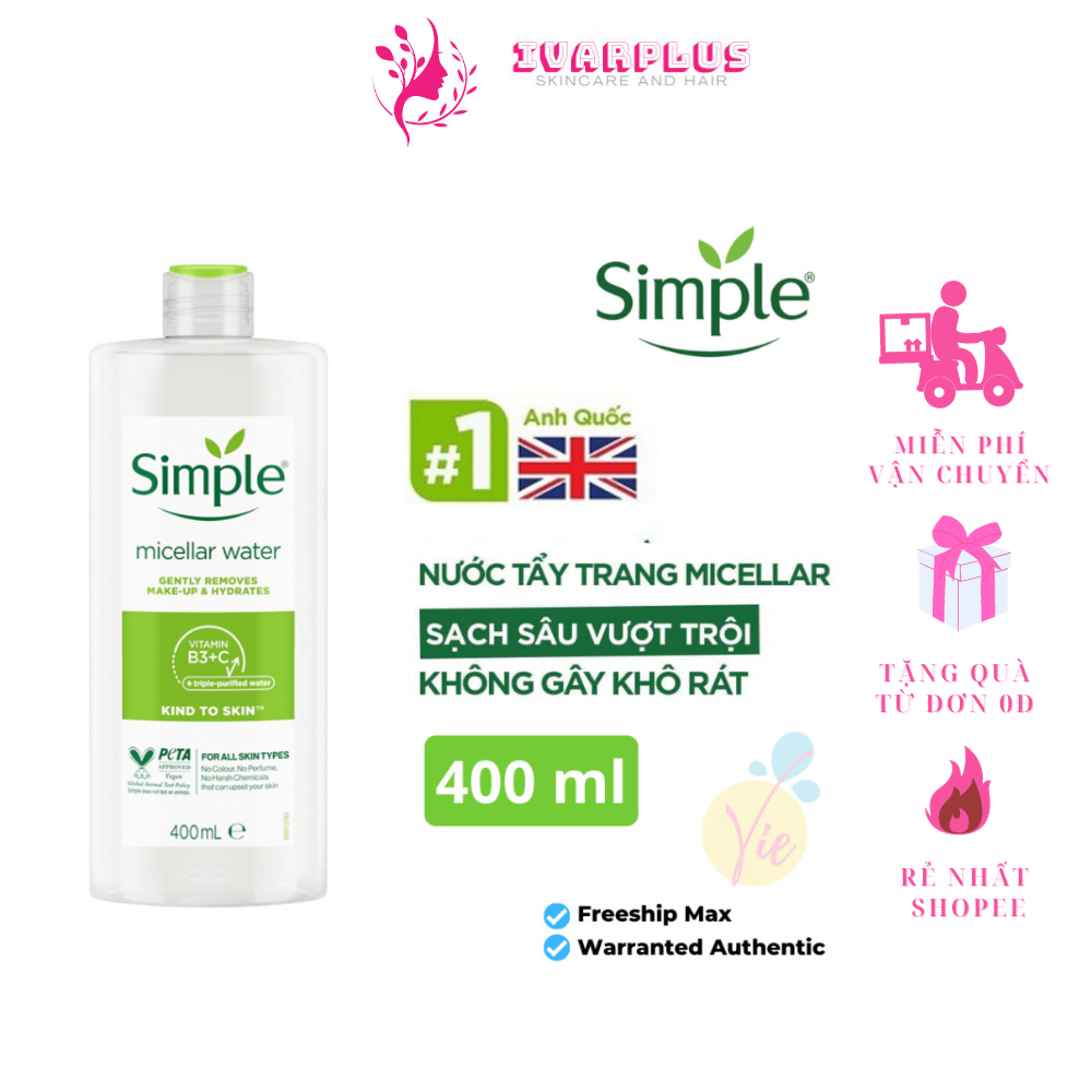 Nước tẩy trang Simple Kind To Kind Micellar Cleansing Water cho da nhạy cảm - Tẩy trang Simple