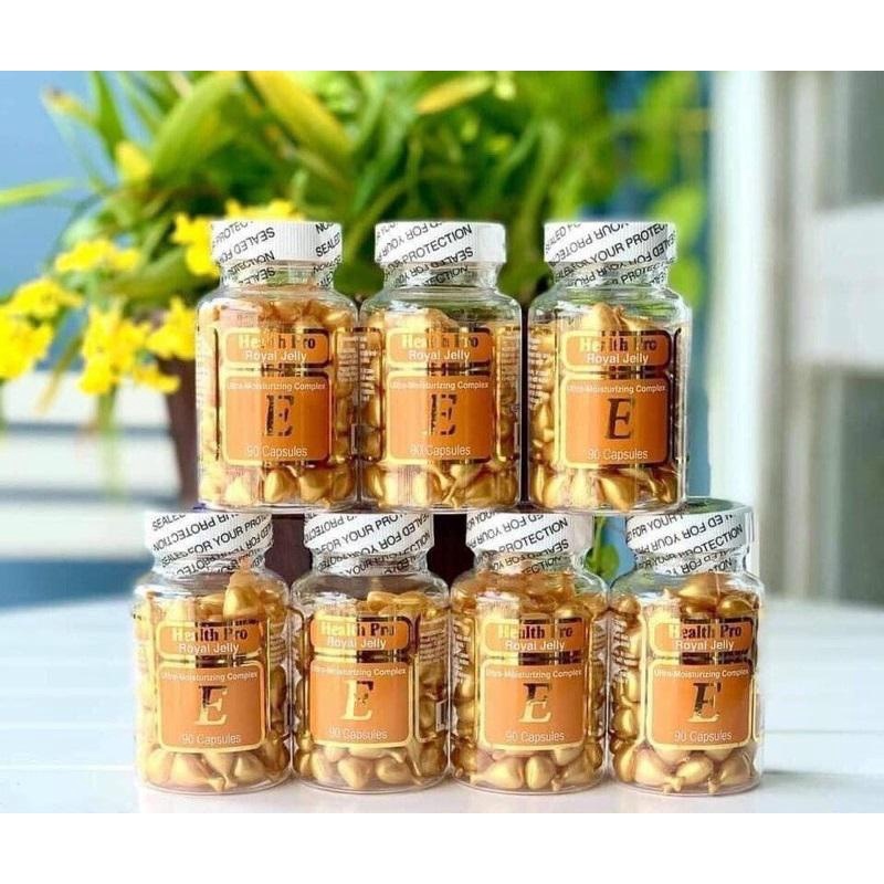 Viên thoa dưỡng da Vitamin E + Sữa ong chúa Health Pro 90 viên