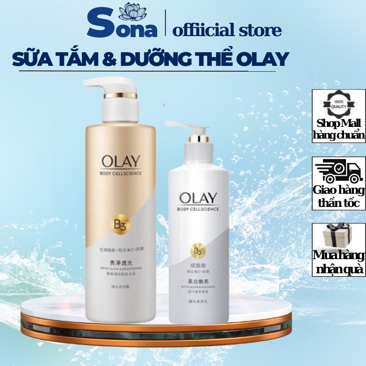 Sữa Tắm OLAY B3+ Siêu Dưỡng Trắng Da, Cấp Ẩm Và Đàn Hồi Cho Da - Chai 500ml