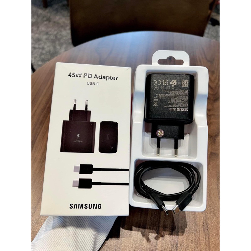 Bộ Sạc Siêu Nhanh 45W Zin Samsung Cho S23 Ultra, S22 Ultra, Note10 plus, S20 Ultra, Tab S7 Chân Tròn Kèm Cáp Type C to C