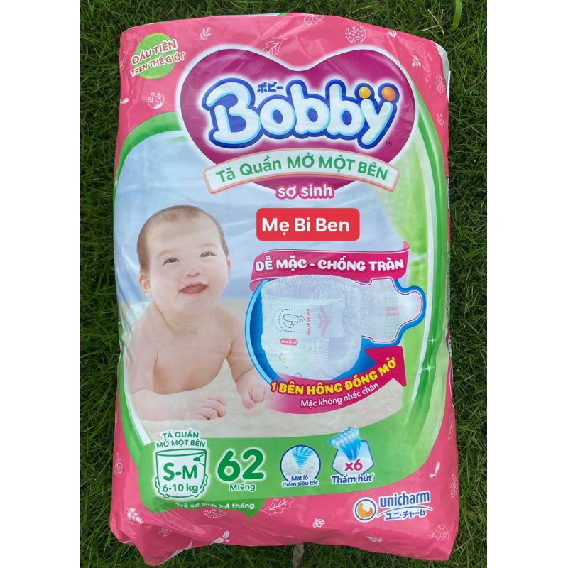 [Chính Hãng] Size NB-S74/Size S-M62 Bỉm/Tã Quần Mở Một Bên Bobby được thiết kế riêng cho bé sơ sinh dễ mặc