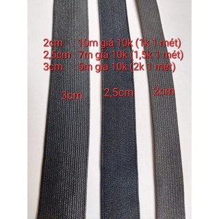 Thun luồn đen bản 2cm/ 2,5cm/ 3cm