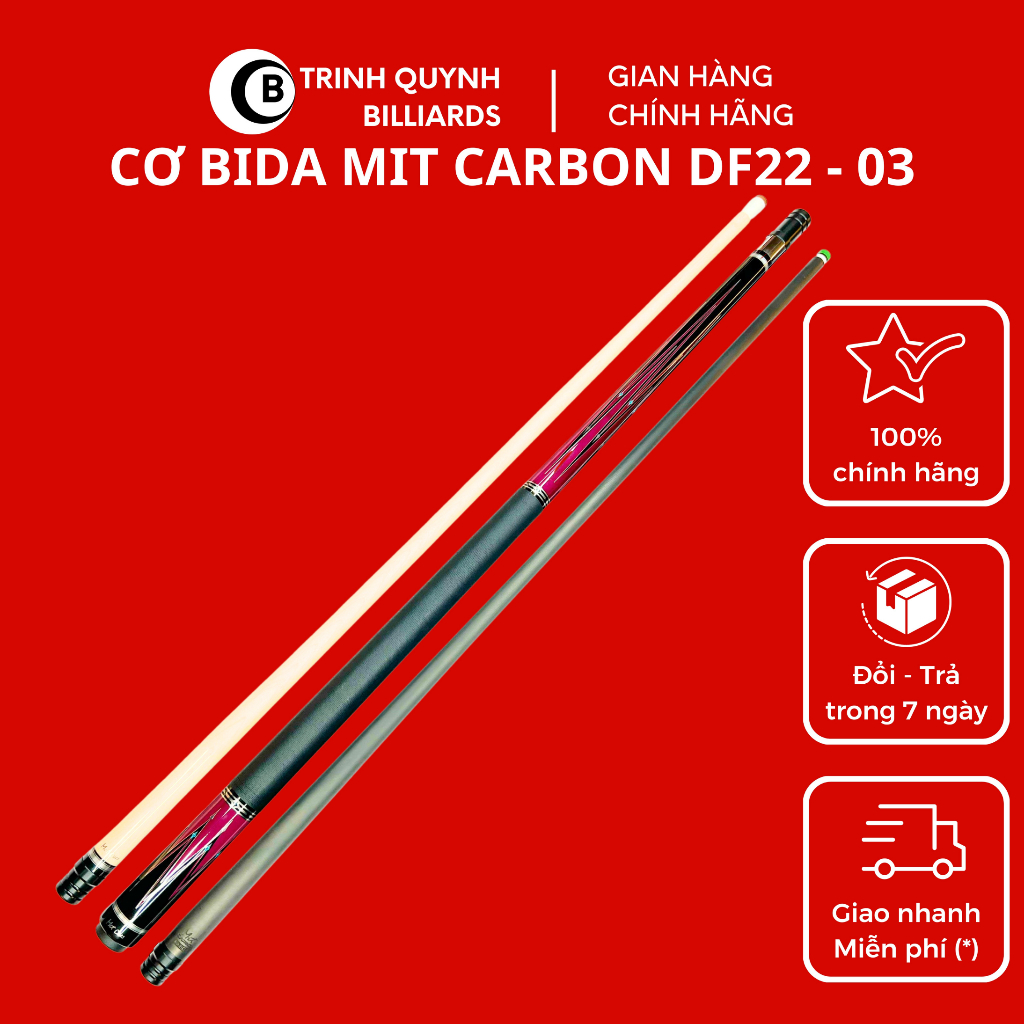 Cơ Bida Mit Carbon DF22 B TRINH QUYNH BILLIARDS DF22-03