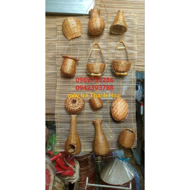 mành tre đan trang trí, 12 món mây tre đan
