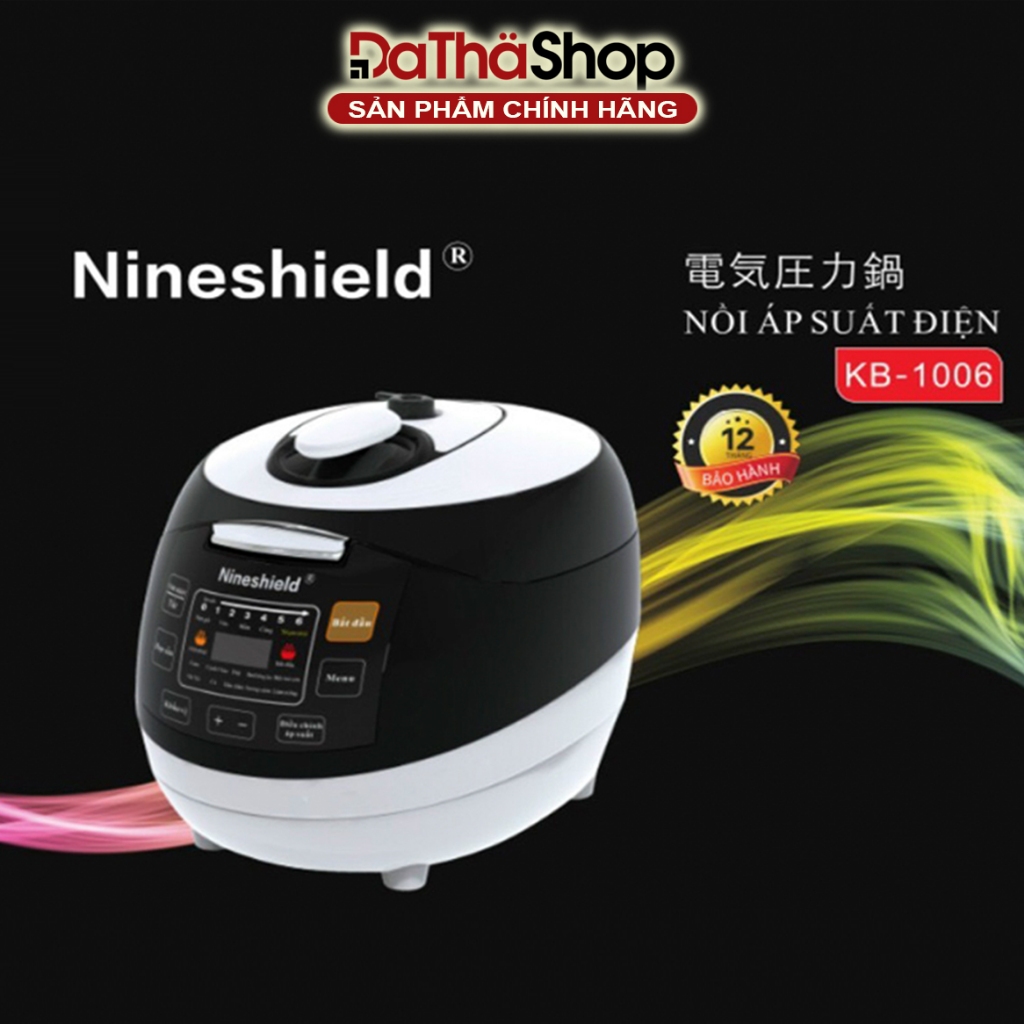 Nồi Áp Suất NINESHIELD KB-1006 Kiêm Nồi Cơm Điện Tử Dung Tích 4 Lít 10 Chế Độ Nấu