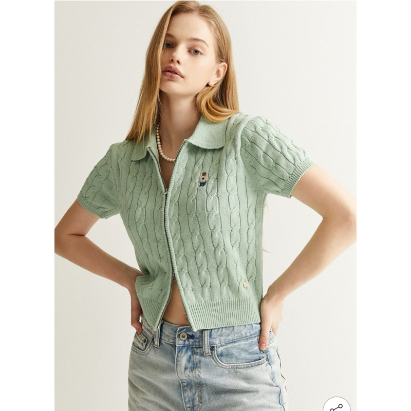 Áo len polo kéo khoá Whoau chính hãng