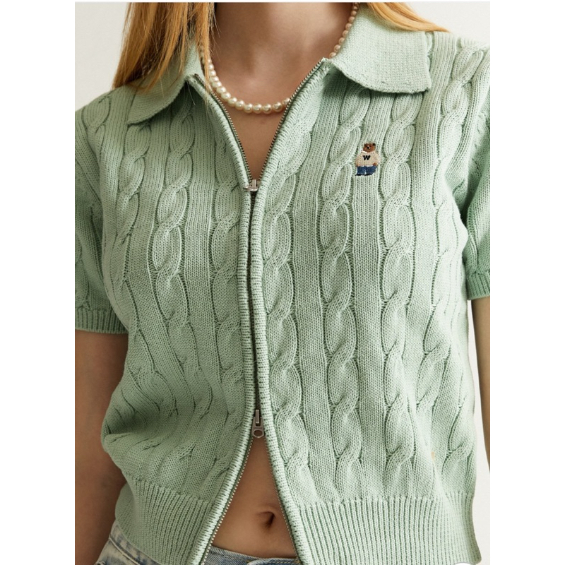 Áo len polo kéo khoá Whoau chính hãng