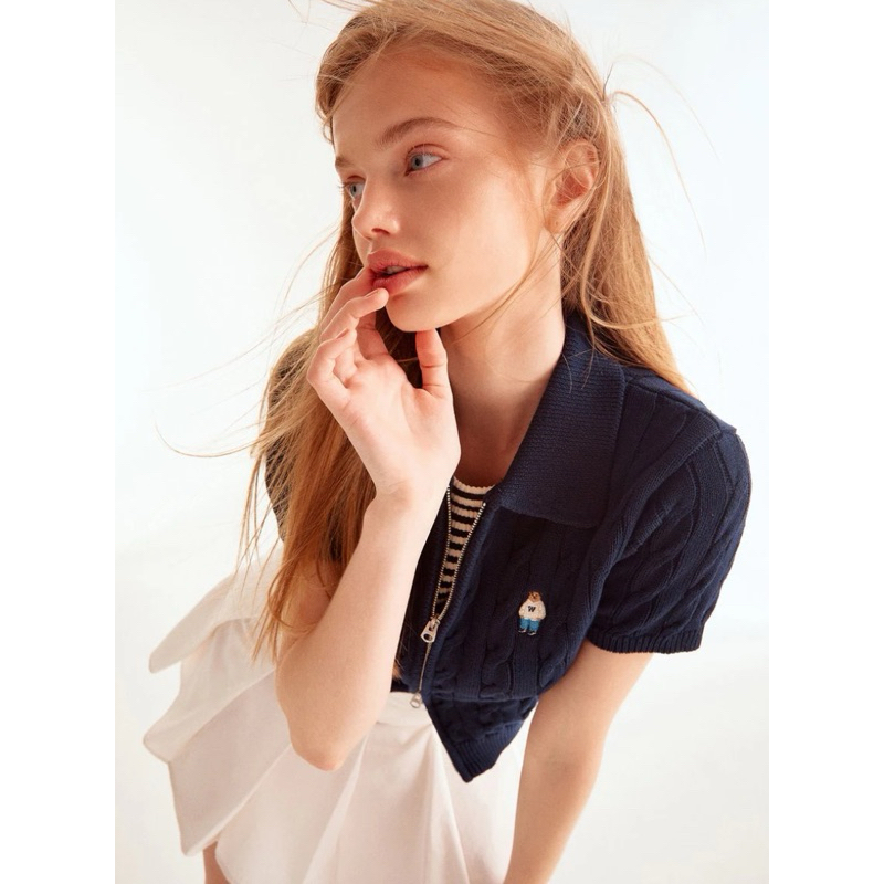 Áo len polo kéo khoá Whoau chính hãng