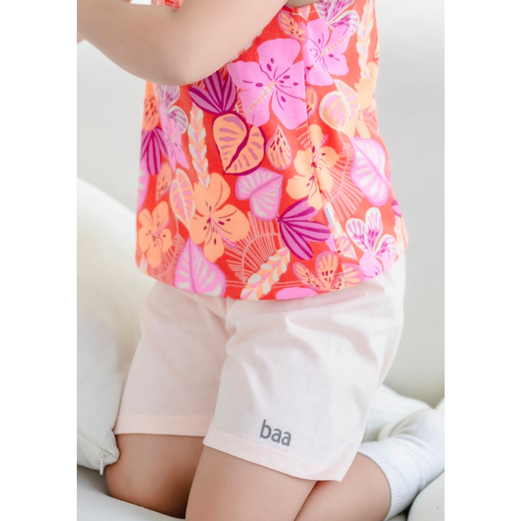 Đồ bộ bé gái cotton ngắn tay in họa tiết, đồ bộ dễ thương cho bé Baa Baby - GT-DB04C