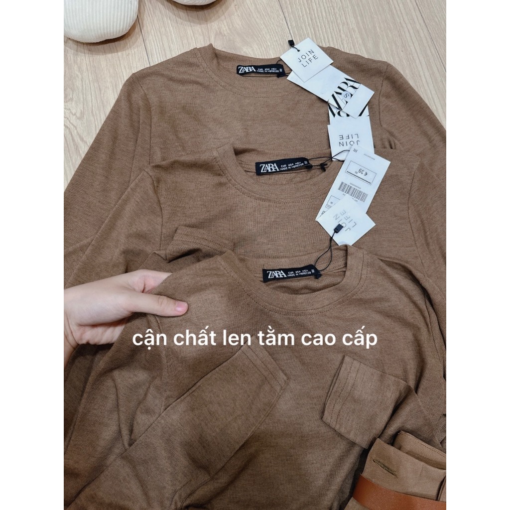 SÉT ÁO LEN ZIP MIX QUẦN LI SUÔNG MÀU NÂU