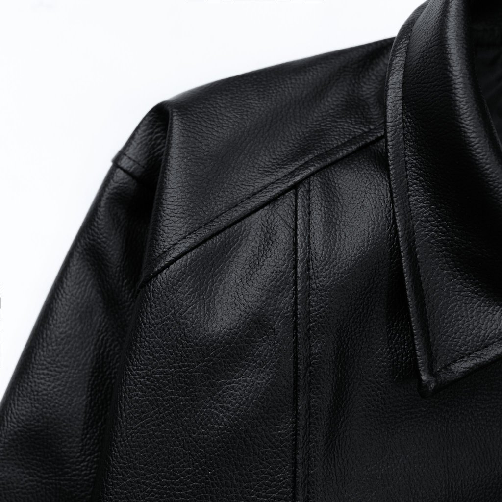 Áo khoác da nam đen PVC nhập khẩu cao cấp lót dù dày dặn, LADOS - 2096