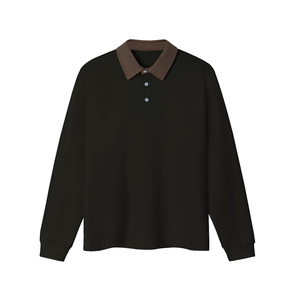 Áo thun polo nam dài tay phối cổ, cotton cao cấp LADOS-9143 thời trang Hàn Quốc, mùa thu đông