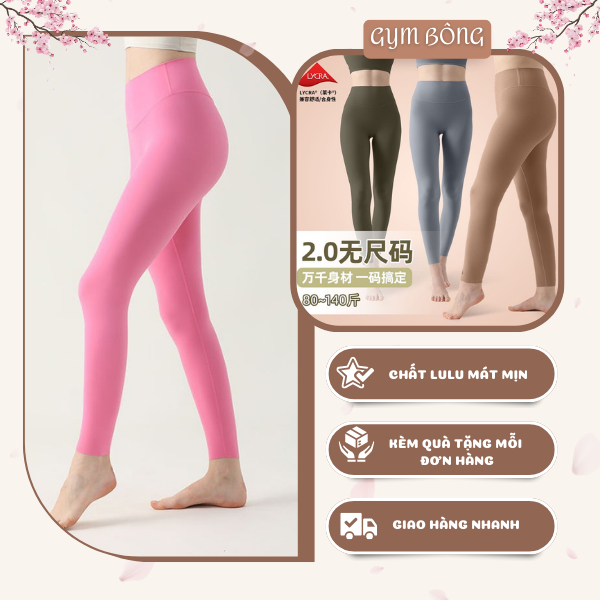 Quần Tập Gym Yoga Lulu Legging Nữ Mát Mịn Co Dãn Chất Mát Thun Lạnh Thấm Mồ Hôi Freesize Siêu Mát Siêu Co Dãn Nhiều Màu