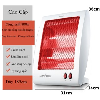 [XẢ HÀNG] Đèn sưởi 2 bóng GODWELL cho nhà tắm, phòng ngủ, phòng làm việc làm ấm nhanh công suất 800w