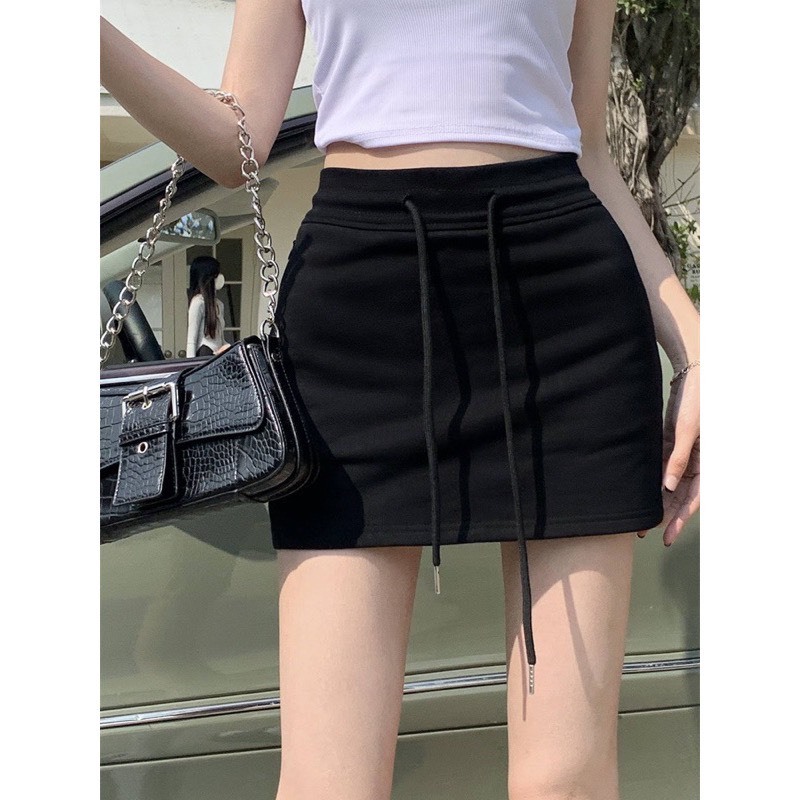 Chân váy chữ A dáng ngắn basic cạp chun om body chất da cá trẻ trung PANOSI - CV778