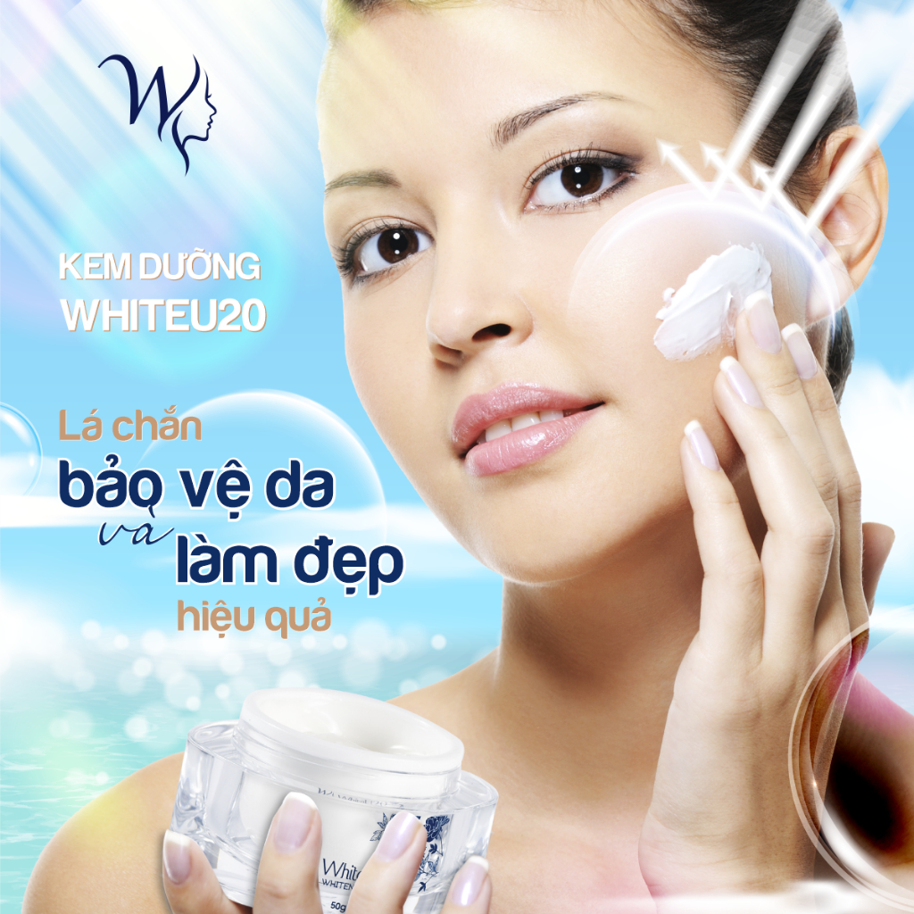 Kem Dưỡng Trắng Da WhiteU20 Whitening Cream Dưỡng Ẩm Duy Trì Đàn Hồi Làn Da 50g TMP031