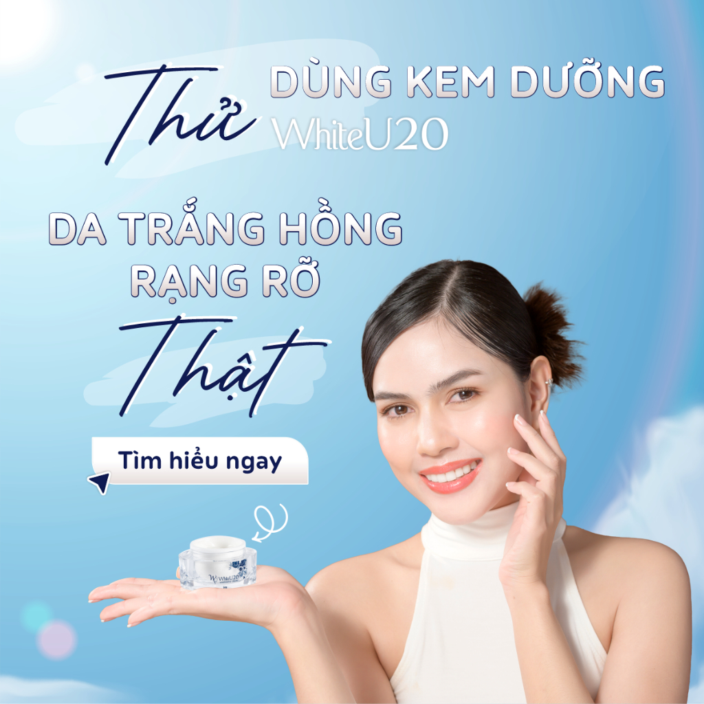 Kem Dưỡng Trắng Da WhiteU20 Whitening Cream Dưỡng Ẩm Duy Trì Đàn Hồi Làn Da 50g TMP031