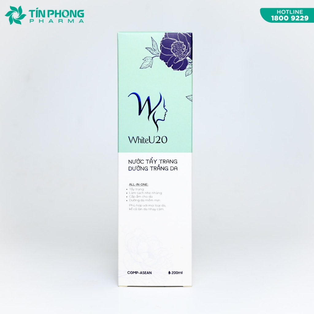 Nước Tẩy Trang WhiteU20 Whitening Micellar Water Giúp Làm Sạch Sâu Lớp Trang Điểm, Bụi Bẩn 200ml TMP029