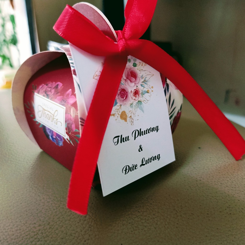 100 -150 Tag, Thẻ cảm ơn, Tem dán trang trí hộp quà cưới, liên hệ chọn mẫu