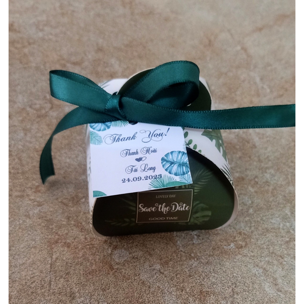 100 -150 Tag, Thẻ cảm ơn, Tem dán trang trí hộp quà cưới, liên hệ chọn mẫu