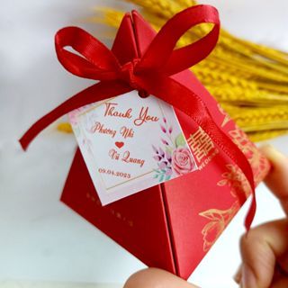 100 -150 Tag, Thẻ cảm ơn, Tem dán trang trí hộp quà cưới, liên hệ chọn mẫu