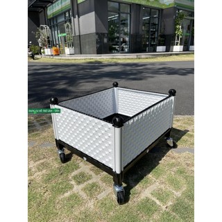 Chậu ghép Nhật chậu ghép thông minh đáy 42x51cm cao 29-48 cm có bánh xe đẩy