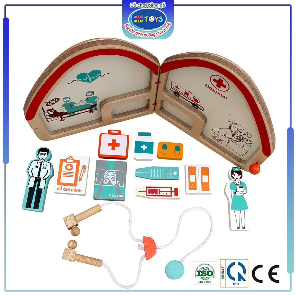 Đồ chơi gỗ Bé tập làm bác sĩ | Winwintoys 65242 | Phát triển trí tưởng tượng và sáng tạo | Đạt tiêu chuẩn CE và CR