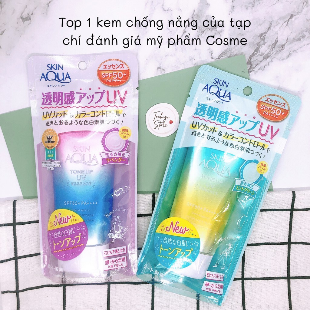 Kem chống nắng Skin Aqua Nhật Bản lên tone trắng sáng Tone up UV SPF 50+ PA++++ 80gr