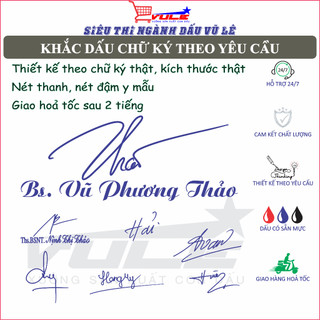 Khắc con dấu dấu chữ ký siêu nét, nhiều kích thước theo yêu cầu