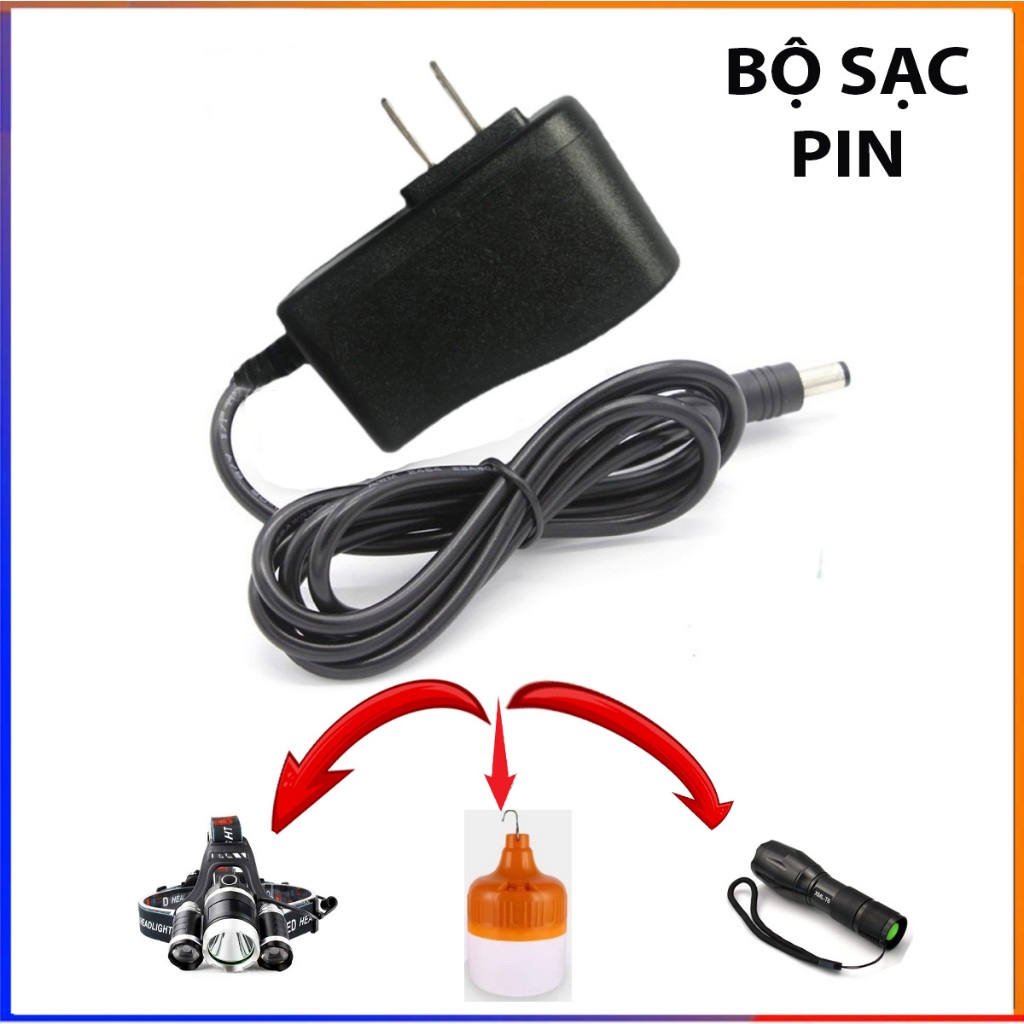 Sạc đèn pin ,Sạc 1s 4.2v 500 mAh, có đèn báo đầy, chuyên sạc pin Li-ion 3.7v. cho đèn pin ,Đèn đội đầu