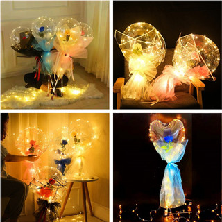 [FREESHIP] BONG BÓNG HOA HỒNG LED TRANG TRÍ HÌNH TRÁI TIM - HÌNH TRÒN