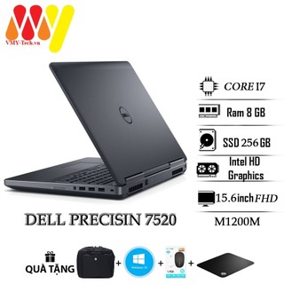 Laptop dell precision 7520 máy trạm cấu hình cao, core i7, ram 8gb, ổ cứng ssd 256gb, cạc vga m1200m, màn 15.6 fhd/ips