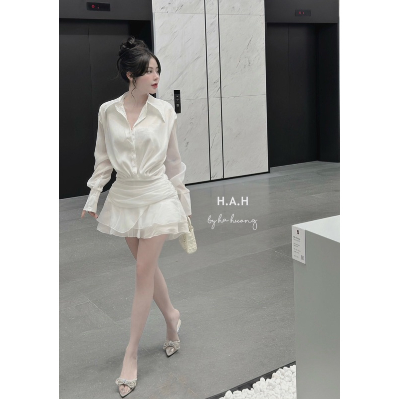 Jum tơ cổ sơmi tiểu thư đi ăn cưới đi chơi sang chảnh