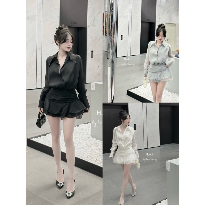 Jum tơ cổ sơmi tiểu thư đi ăn cưới đi chơi sang chảnh