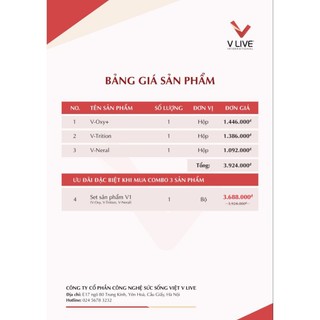 Combo Bộ 3 Vlive International.