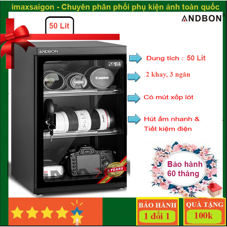 Tủ chống ẩm Andbon AB-50C, 50 lít + QUÀ TẶNG