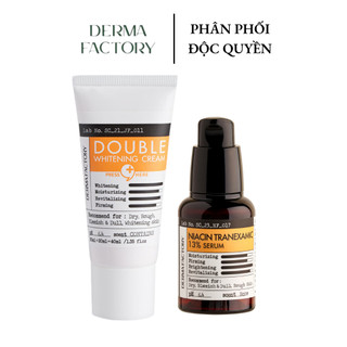Combo Giảm thâm nám tàn nhang (Kem Derma Factory Double Whitening Cream 40ml +Tinh chất Niacin Tranexamic Acid 13% 30ml)