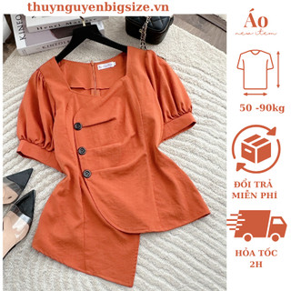 ÁO THIẾT KẾ BIGSIZE PHỐI NÚT BÊN EO 55-90kg