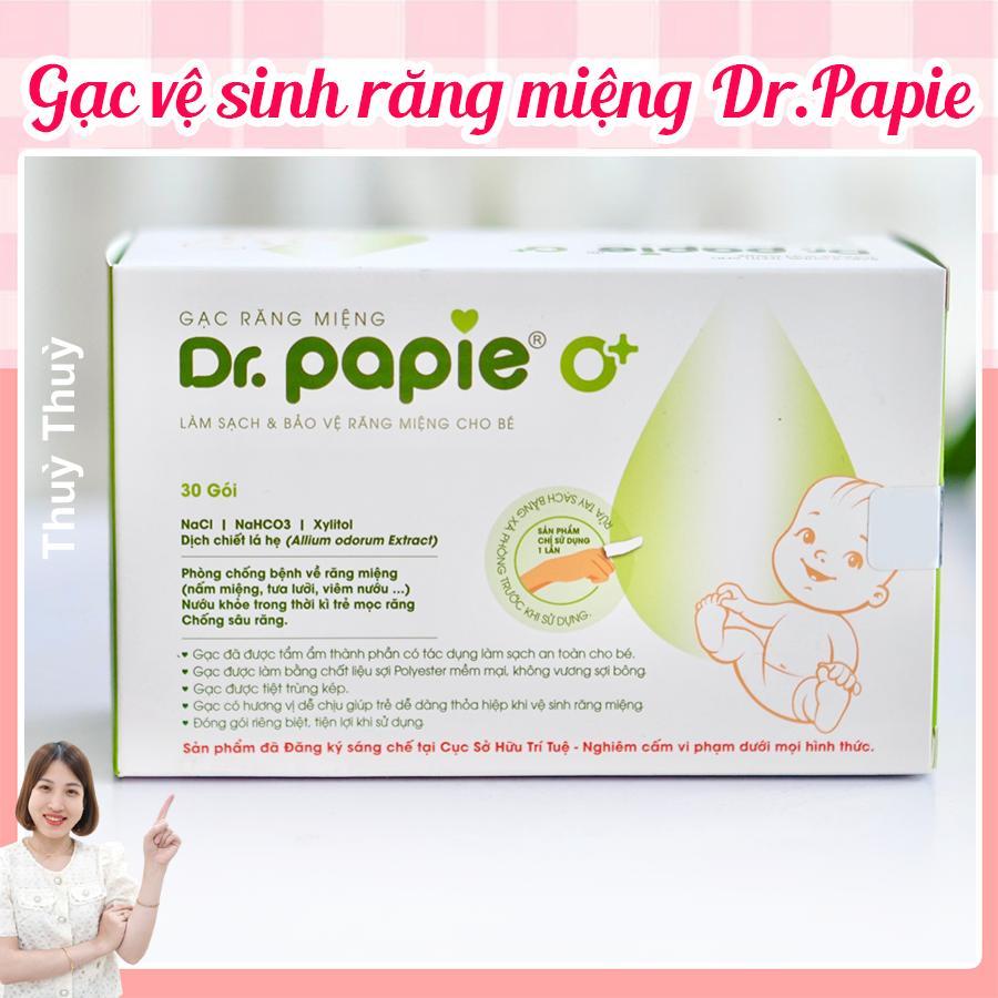 Gạc rơ lưỡi Dr Papie chính hãng, hộp 30 gói